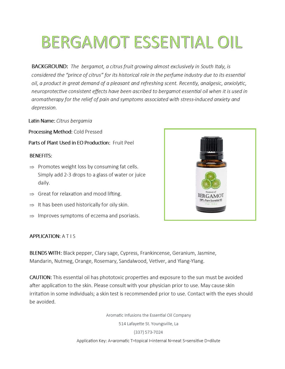 Bergamot Essential Oil, Uses, Benefits & Blends