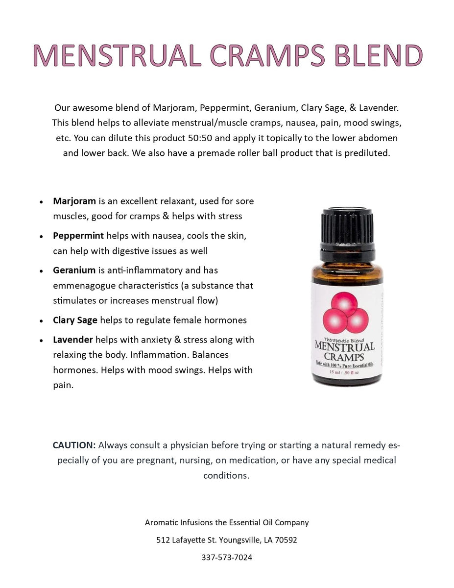 Menstrual Cramps Blend 15ml – Aromatic Infusions