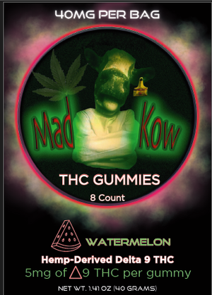 Mad Kow Delta 9 THC Gummy 8 Count (Watermelon Flavor)