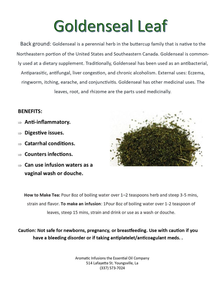 Goldenseal Leaf C/S OR