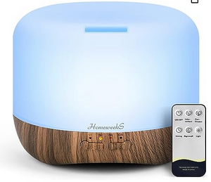 Homeweeks Aromatherapy Essential Oil Diffuser for Room: Air Humidifier Aroma Scent Cool Mist Diffuser Colorful Lights Wood Cute Small Large Waterless Auto Off Ultrasonic Diffusers for Home Bedroom (300ml)