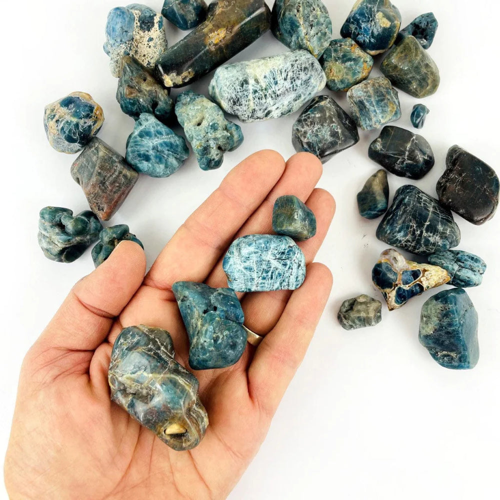 
                
                    Load image into Gallery viewer, Natural Blue Apatite Roughly Polished Natural Stone
                
            