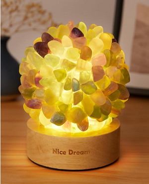 
                
                    Load image into Gallery viewer, Nice Dream Rainbow Fluorite Stone Table Lamp
                
            