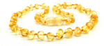 Authentic Baltic Amber Baby Teething Necklace Transparent Baroque Style Beads