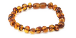 Authentic Baltic Amber Bracelet Cognac Color Baroque form Beads 16 cm