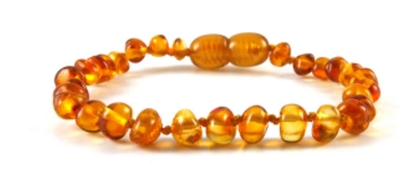 
                
                    Load image into Gallery viewer, Fine Baltic Amber Baby Teething Bracelet Honey color Baroque form Beads
                
            