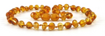 Authentic Baltic Amber Baby Teething Necklace Honey color Rounded