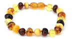 Authentic Baltic Amber Bracelet Multi Color Baroque form Beads 16 cm