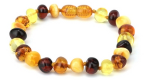 
                
                    Load image into Gallery viewer, Authentic Baltic Amber Bracelet Multi Color Baroque form Beads 16 cm
                
            