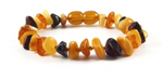 Fine Baltic Amber Baby Teething Bracelet Mixed colors Nuggets