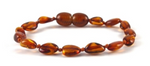 Authentic Baltic Amber Baby Teething Bracelet Cognac color Oval Shape Beads