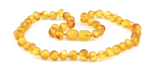 Natural Baltic Amber Baby Teething Necklace Honey Color Lightly Polished Pieces