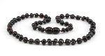 Authentic Baltic Amber Baby Teething Necklace Dark Cherry Baroque form Beads