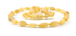 Baltic Amber Baby Teething Necklace Lemon color Oval Shape Beads Unpolished