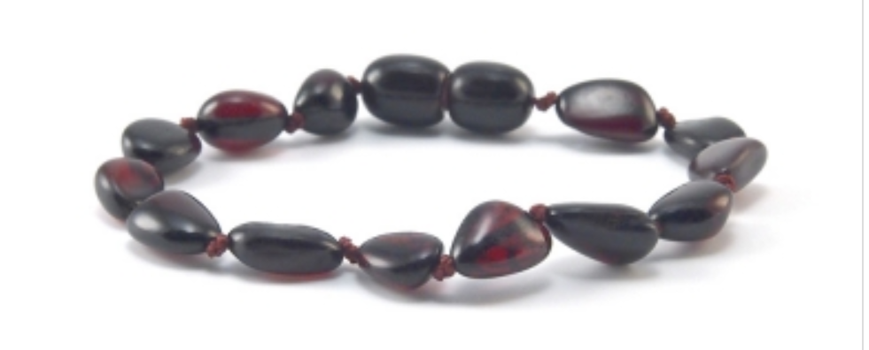 
                
                    Load image into Gallery viewer, Natural Baltic Amber Baby Teething Bracelet Cherry color Oval Beads
                
            