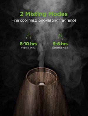 InnoGear Essential Oil Diffuser with Oils, 100ml Aromatherapy Diffuser with  6 Essential Oils Set, Aroma Cool Mist Humidifier Gift Set, Grey Wood Grain