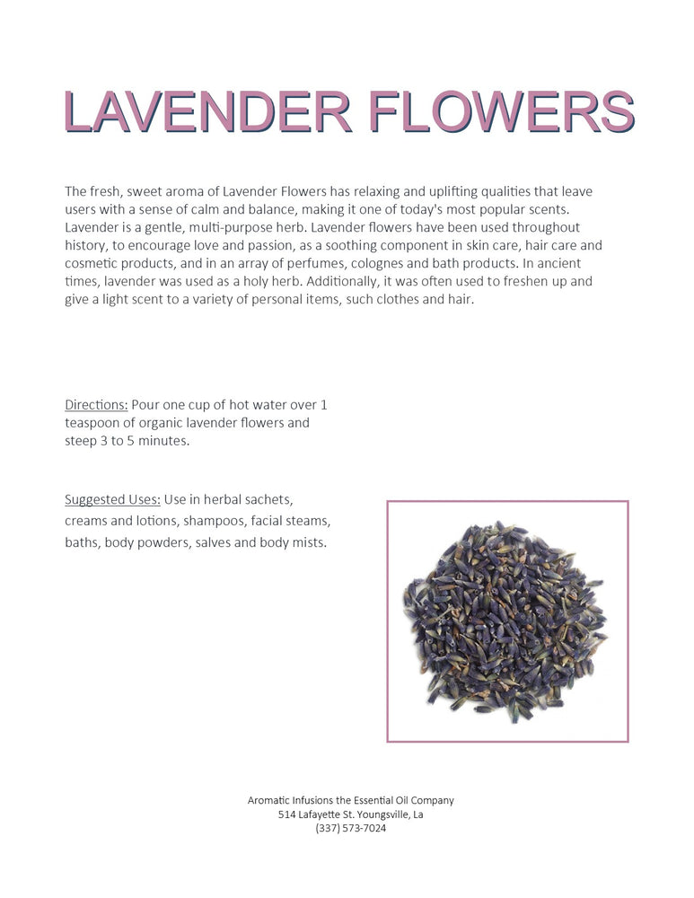 Lavender Flowers, Whole OR