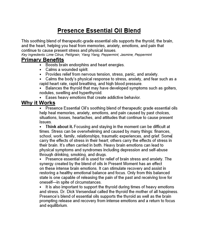 Presence Essential Oil Blend 15ml