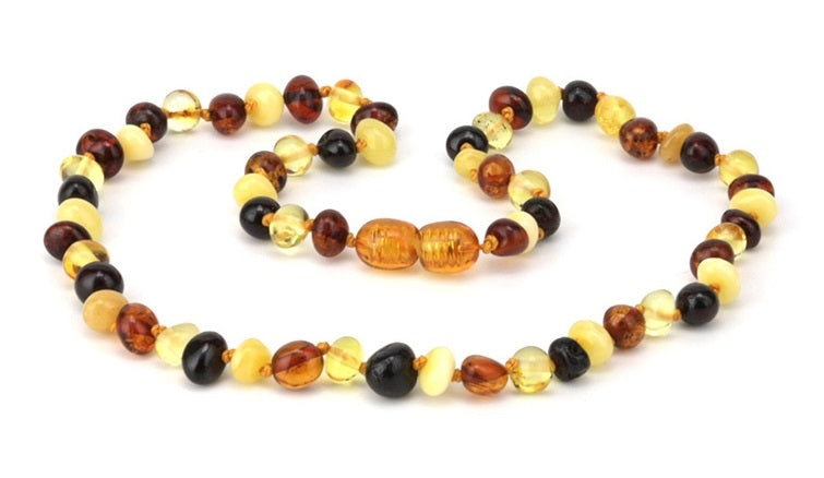 Natural Baltic Amber Child Necklace Mixed colors 38 cm