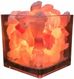 Himalayan CrystalLitez Himalayan Salt Lamp with UL Listed Dimmer Cord, Original Salt Crystals in A Handcrafted Artisan Bowl, Aromatherapy Salt Lamp(Clear Square)