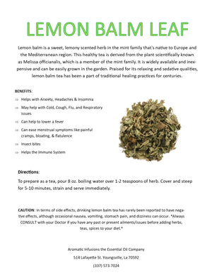 Lemon Balm Leaf Cut OR